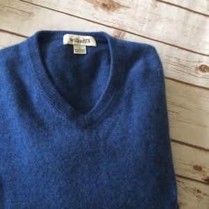 Williams Cashmere Men’s Blue V Neck Sweater Sz S